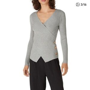 Milly Gray V-Neck Sweater in size medium